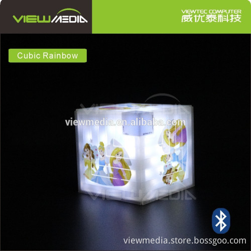 Viewtec new products 2016 Led Lighted Bluetooth Speaker Cubic Rainbow